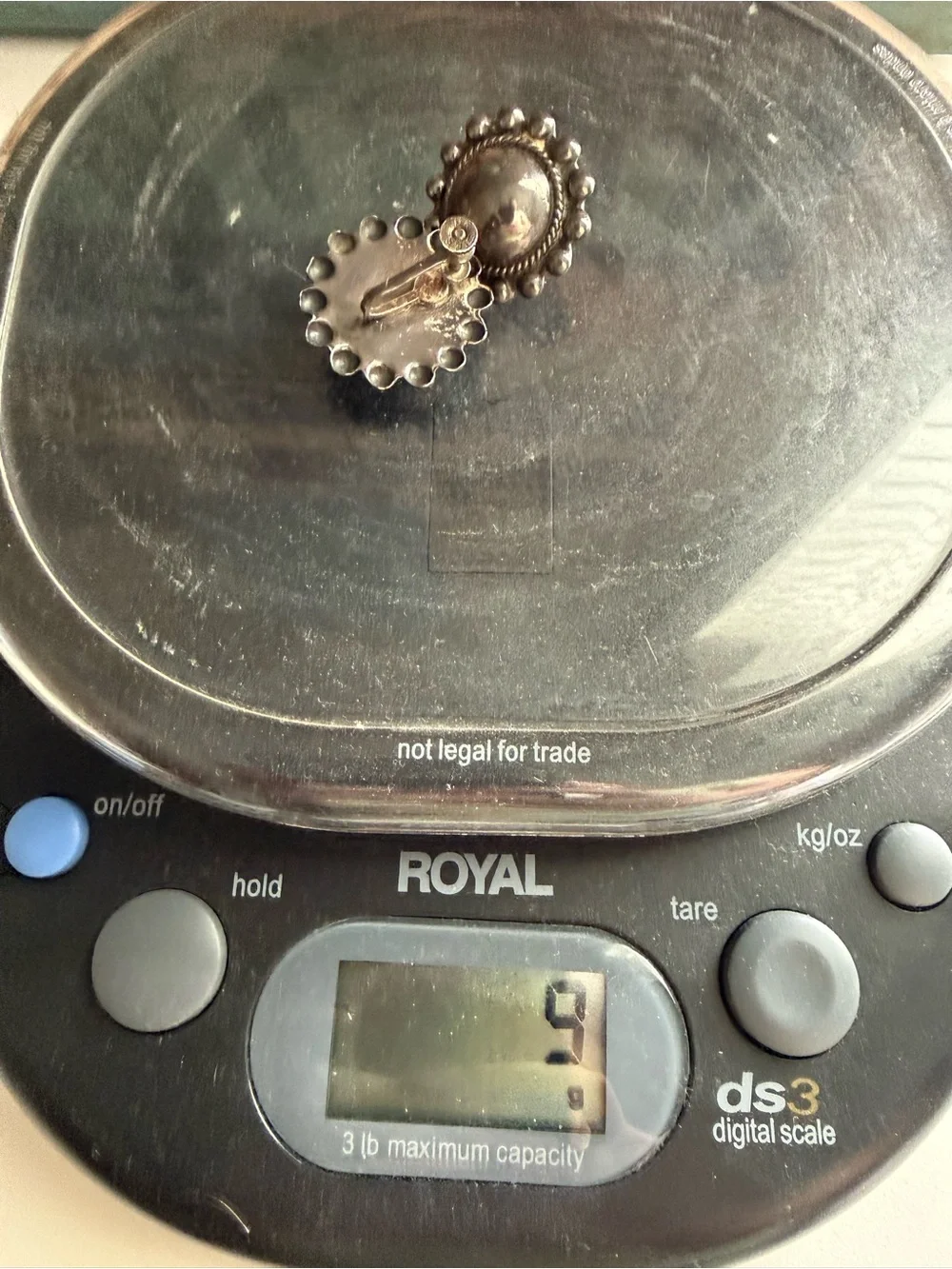 Vintage Sterling Sunburst Dome Screw On Earrings 9g